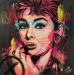 Gemälde Audrey Hepburn  von Sufyr | Gemälde Street art Graffiti Acryl