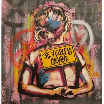Painting Je veux pas grandir by Sufyr | Painting Street art Acrylic, Graffiti