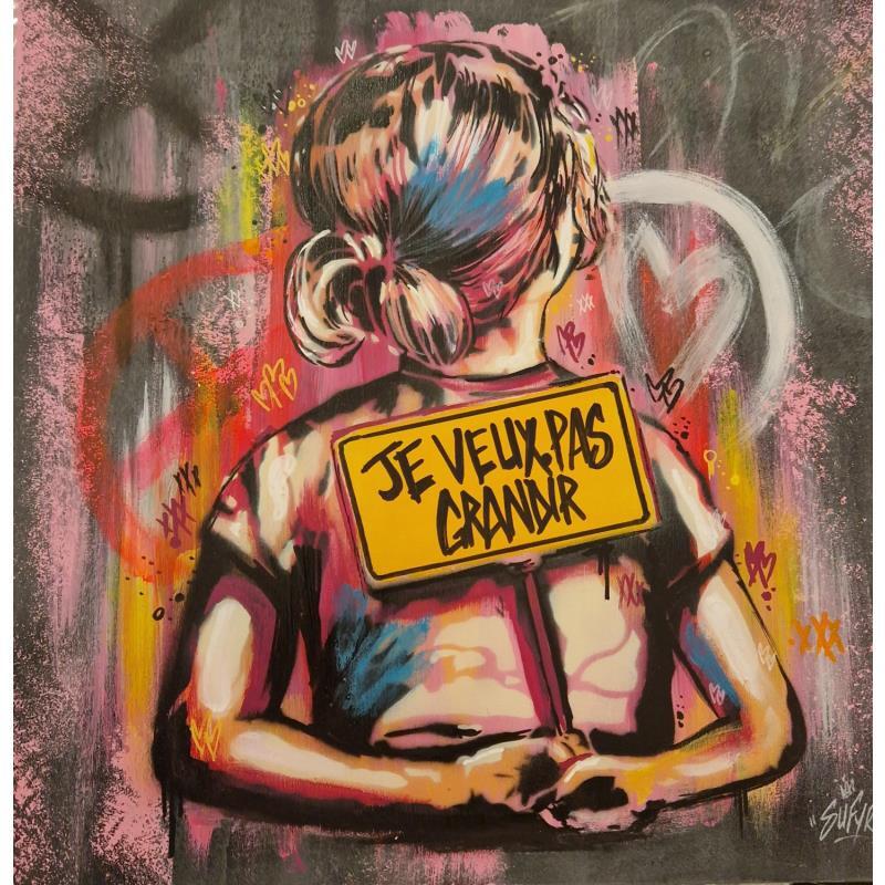 Pintura Je veux pas grandir  por Sufyr | Pintura Arte callejero Graffiti Acrílico