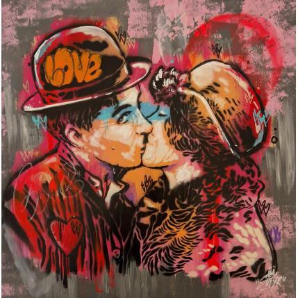 Peinture Chaplin the kiss  par Sufyr | Tableau Street Art Acrylique, Graffiti