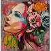 Peinture la femme aux fleurs  par Sufyr | Tableau Street Art Graffiti Acrylique