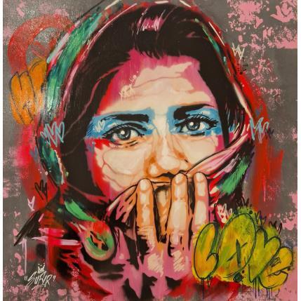 Peinture La fille au voile  par Sufyr | Tableau Street Art Acrylique, Graffiti