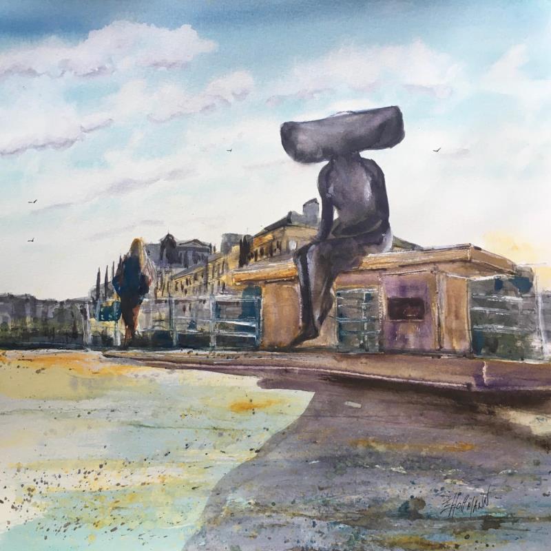 Peinture Troyes 149 Lili par Hoffmann Elisabeth | Tableau Figuratif Urbain Aquarelle