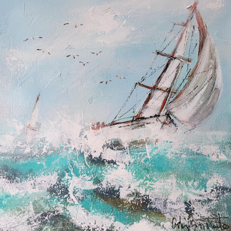 Painting Plein vent by Ortis-Bommarito Nicole | Painting Figurative Marine Acrylic