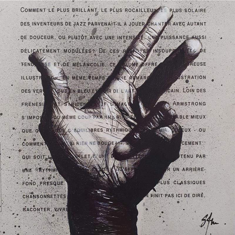 Painting Miles counts 2 by S4m | Painting Street art Life style Cardboard Acrylic Gluing Pastel