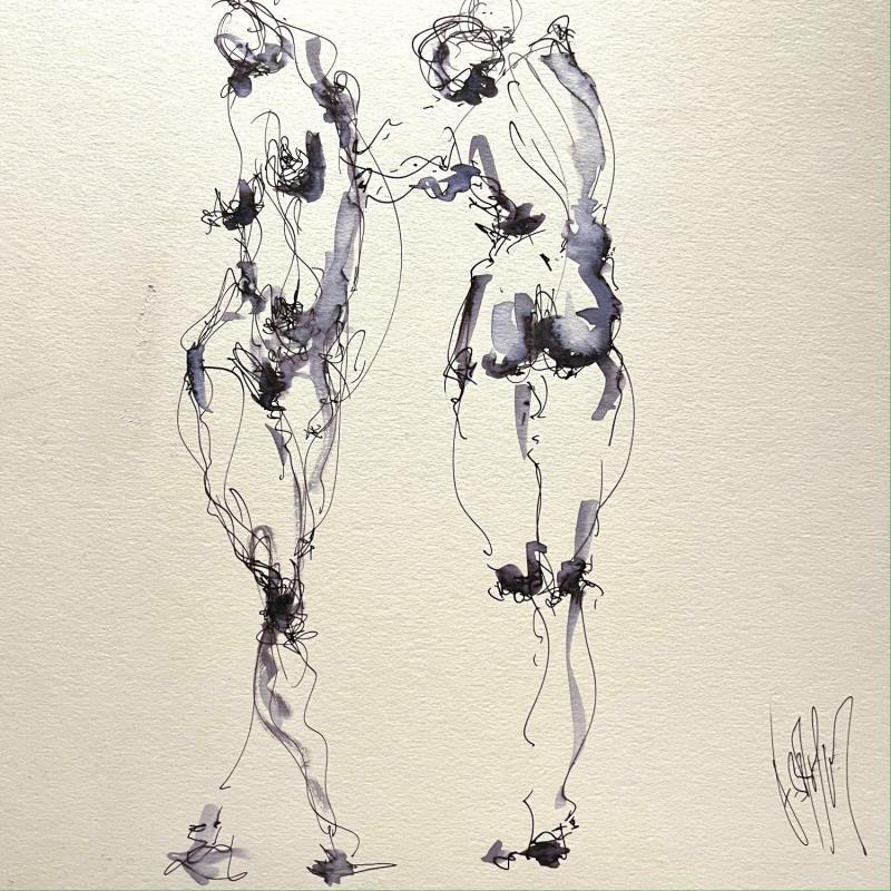 Peinture Adèle par Sahuc François | Tableau Figuratif Nu Acrylique