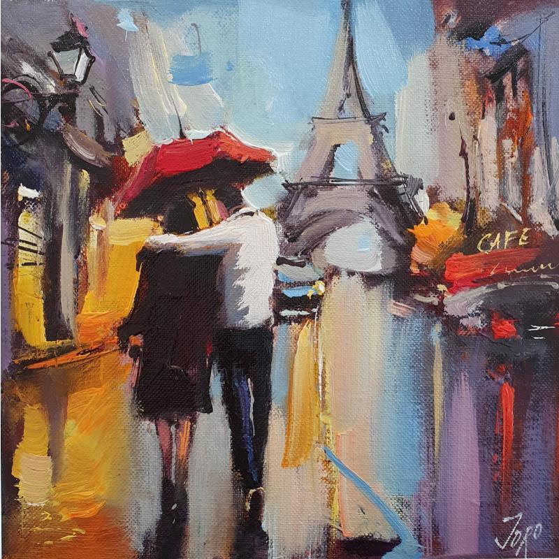 Pintura Love in Paris por Joro | Pintura Figurativo Paisajes Aceite