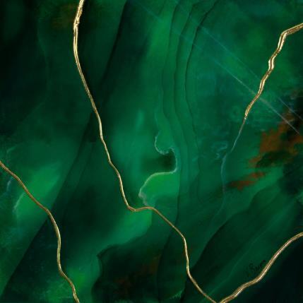 Peinture Tourmaline d'or par Baroni Victor | Tableau Abstrait Acrylique Minimaliste