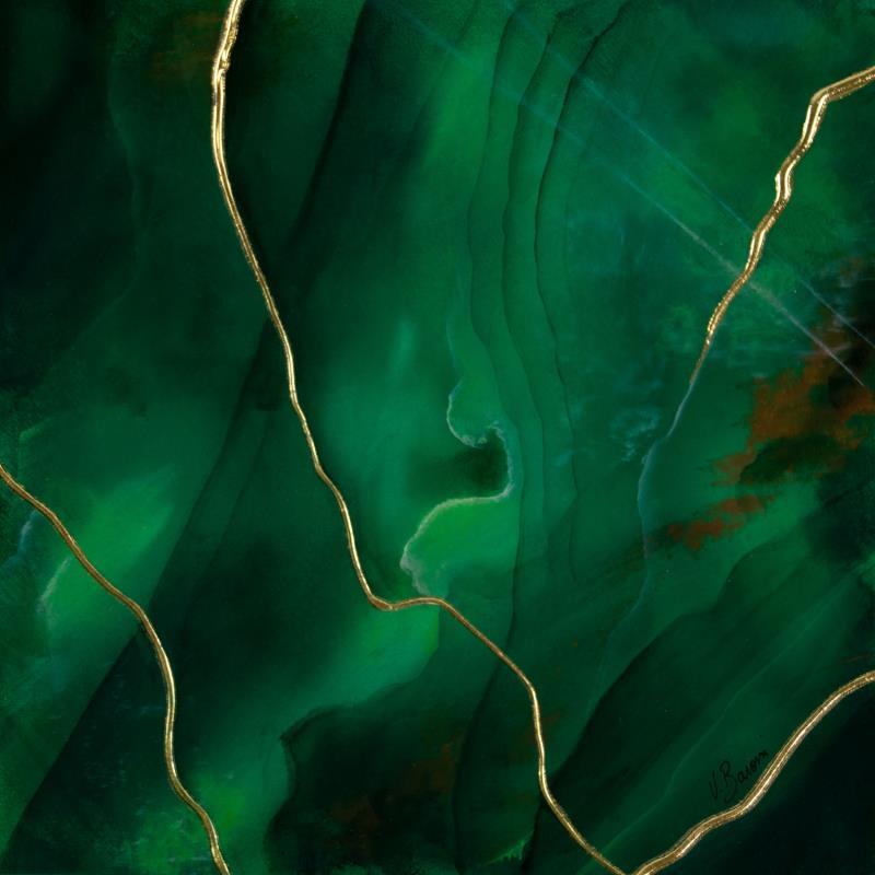 Gemälde Tourmaline d'or von Baroni Victor | Gemälde Abstrakt Minimalistisch Acryl