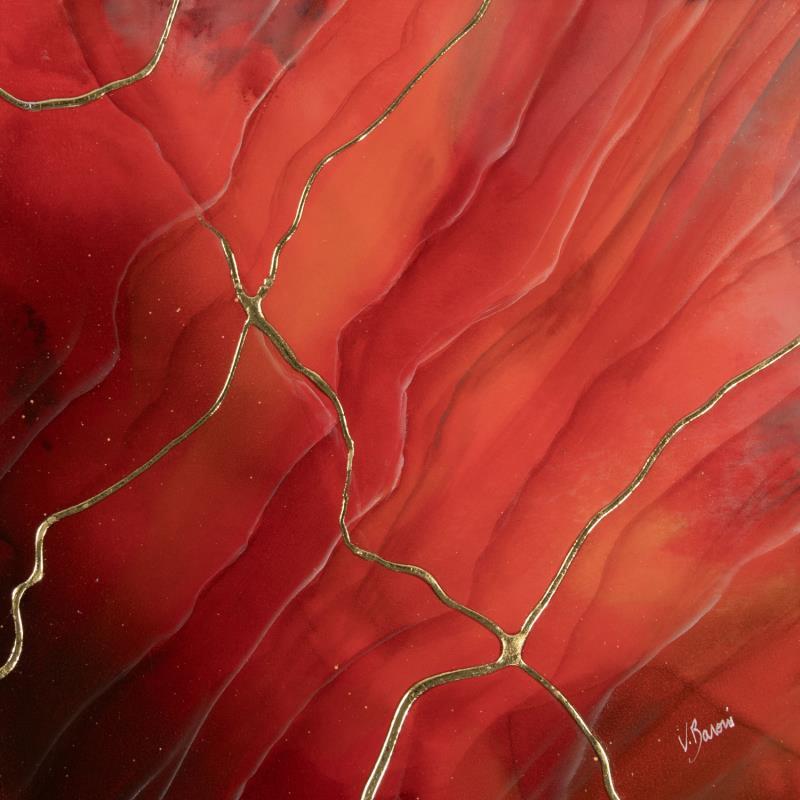 Peinture Rivage rubis par Baroni Victor | Tableau Abstrait Minimaliste Acrylique