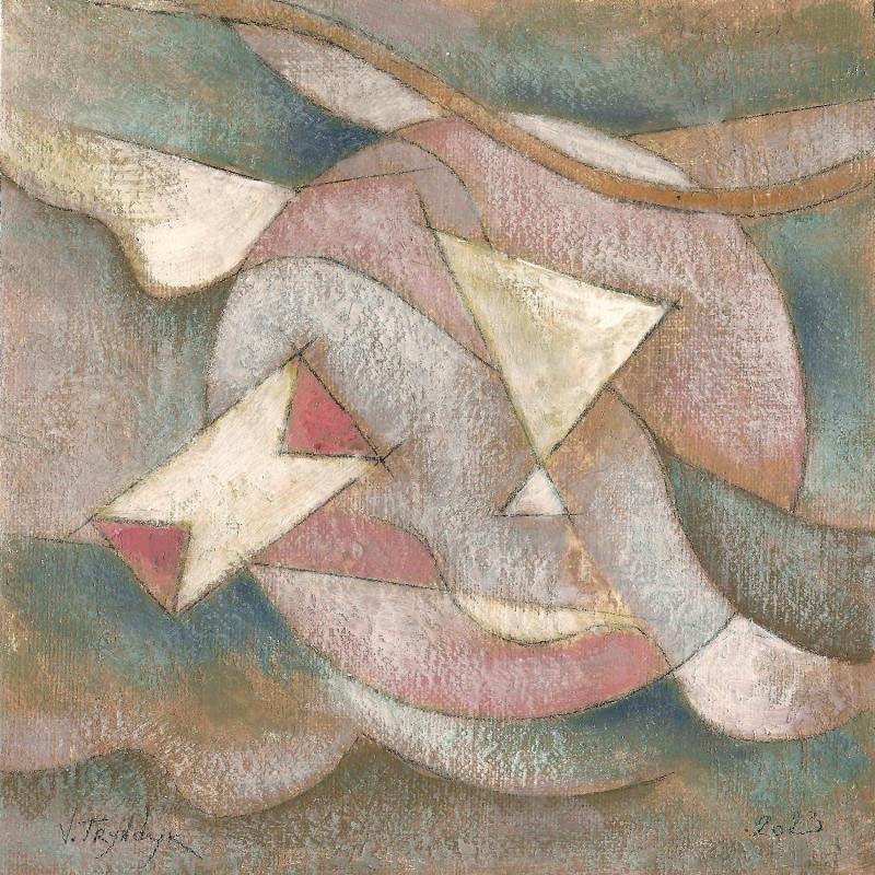 Pintura Circles (13) por Tryndyk Vasily | Pintura Abstracto Minimalista Aceite