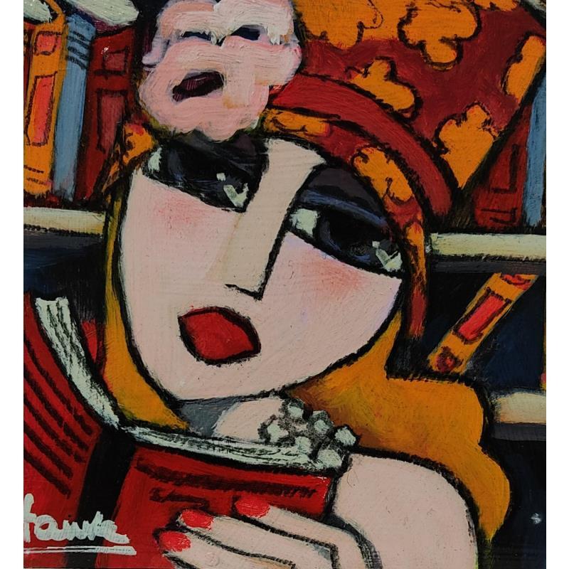 Painting Sublime  by Fauve | Painting Figurative Portrait Life style Wood Acrylic