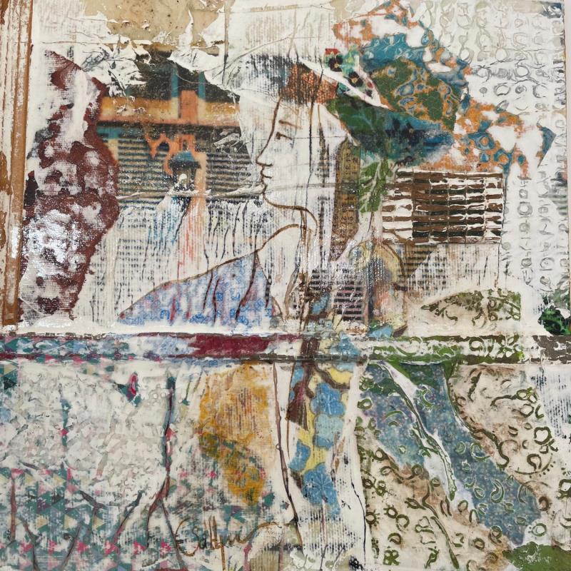 Painting Fall in thought by Sablyne | Painting Raw art Portrait Acrylic