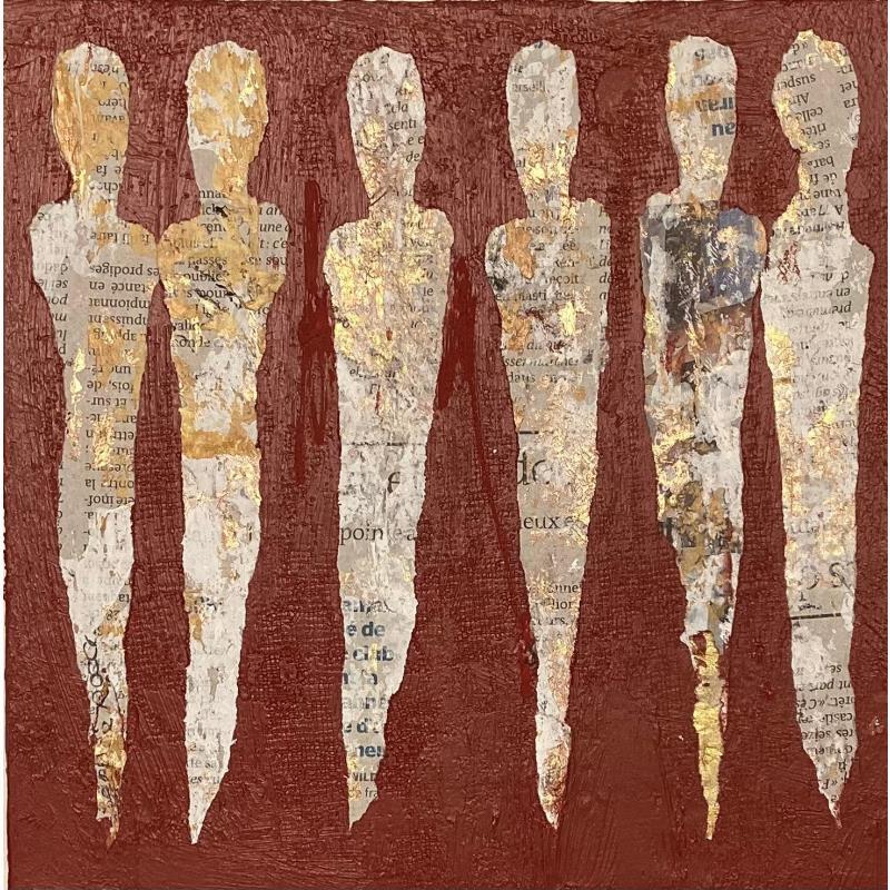 Peinture Cinabre par Rocco Sophie | Tableau Art Singulier Huile Acrylique Collage Sable