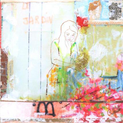 Painting JARDIN Pensé by Sablyne | Painting Figurative Acrylic Life style