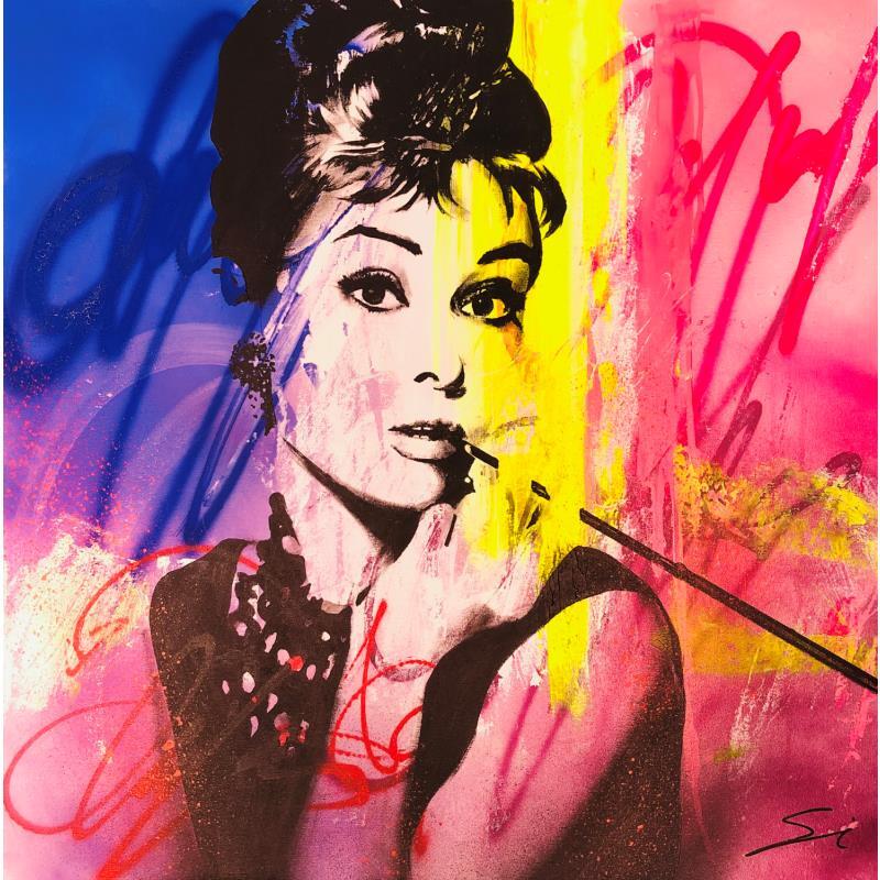 Painting AUDREY by Mestres Sergi | Painting Pop-art Pop icons Acrylic