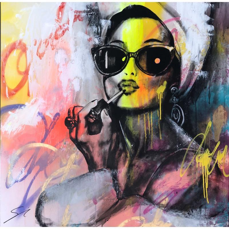 Peinture MAKE UP AUDREY par Mestres Sergi | Tableau Pop-art Icones Pop