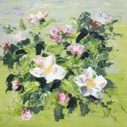 Painting Rêve de Printemps by Rey Ewa | Painting Figurative Acrylic Landscapes, Pop icons