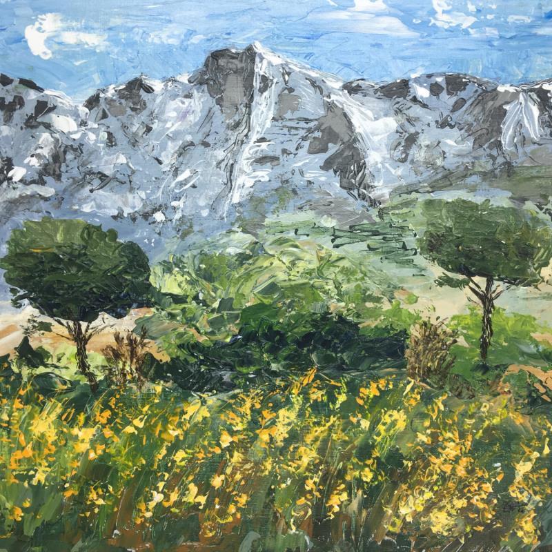 Pintura Les genêts de la Sainte Victoire por Rey Ewa | Pintura Figurativo Paisajes Acrílico