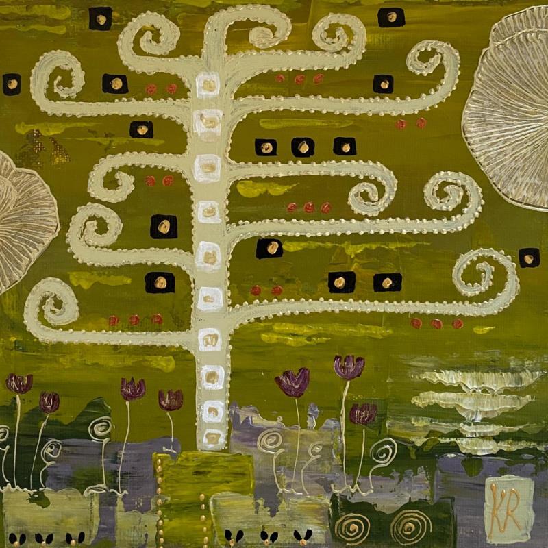 Painting My secret garden by Romanelli Karine | Painting Figurative Landscapes Gluing