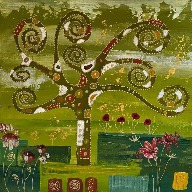 Painting Awakening by Romanelli Karine | Painting Figurative Landscapes Life style Gluing