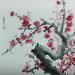 Gemälde Red blossom von Du Mingxuan | Gemälde Figurativ Landschaften Natur Aquarell Tinte