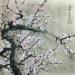 Painting Pink blossom under snow by Du Mingxuan | Painting Figurative Nature Watercolor Ink