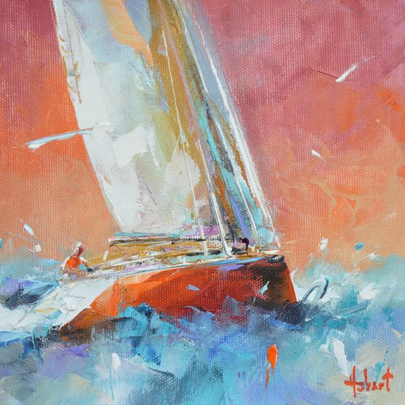 Peinture Vitesse par Hébert Franck | Tableau Figuratif Marine Huile