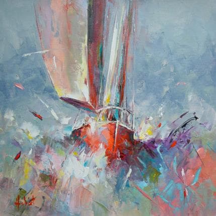 Peinture La course par Hébert Franck | Tableau Figuratif Huile Marine