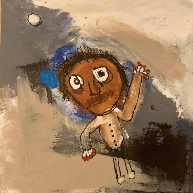 Peinture STOP par Zaïdi Larbi | Tableau Art Singulier Scènes de vie Acrylique Posca Pastel