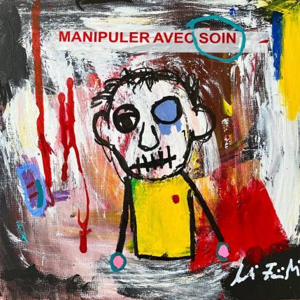 Painting YELLOW MAN by Zaïdi Larbi | Painting Raw art Acrylic, Pastel, Posca