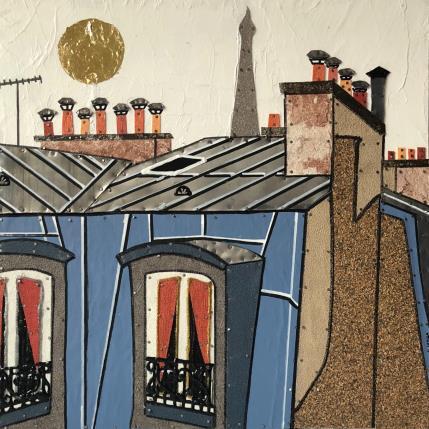 Painting Je Te Vois by Lovisa | Painting Figurative Wood Urban