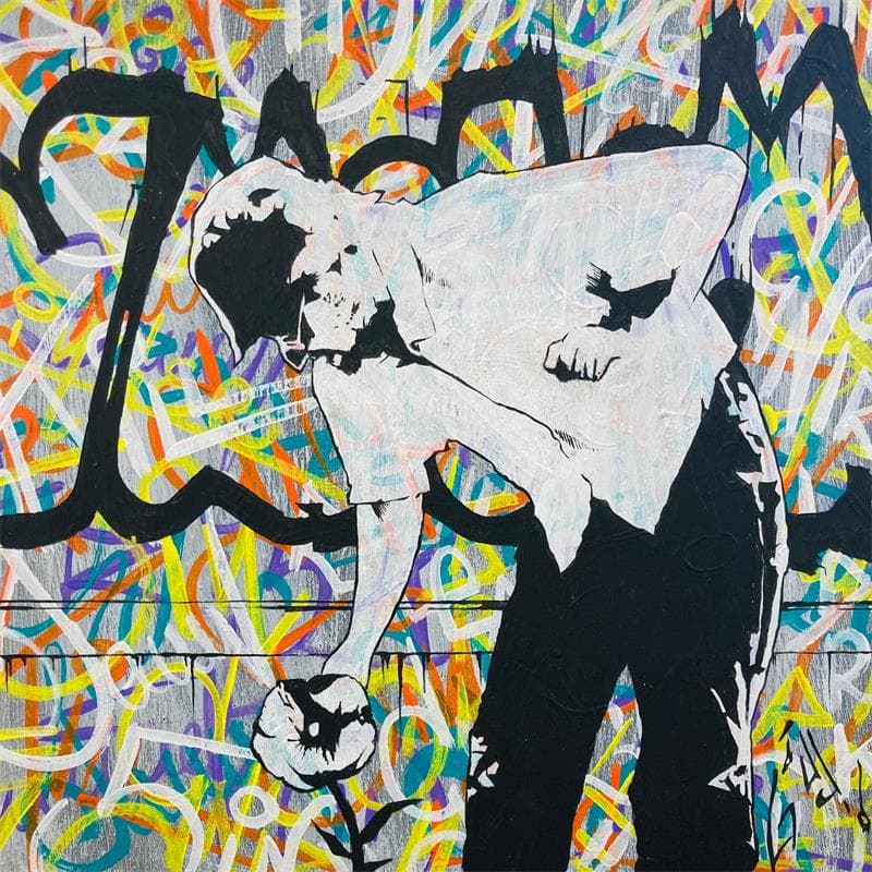 Peinture Take care par Di Vicino Gaudio Alessandro | Tableau Street Art Scènes de vie Graffiti Acrylique