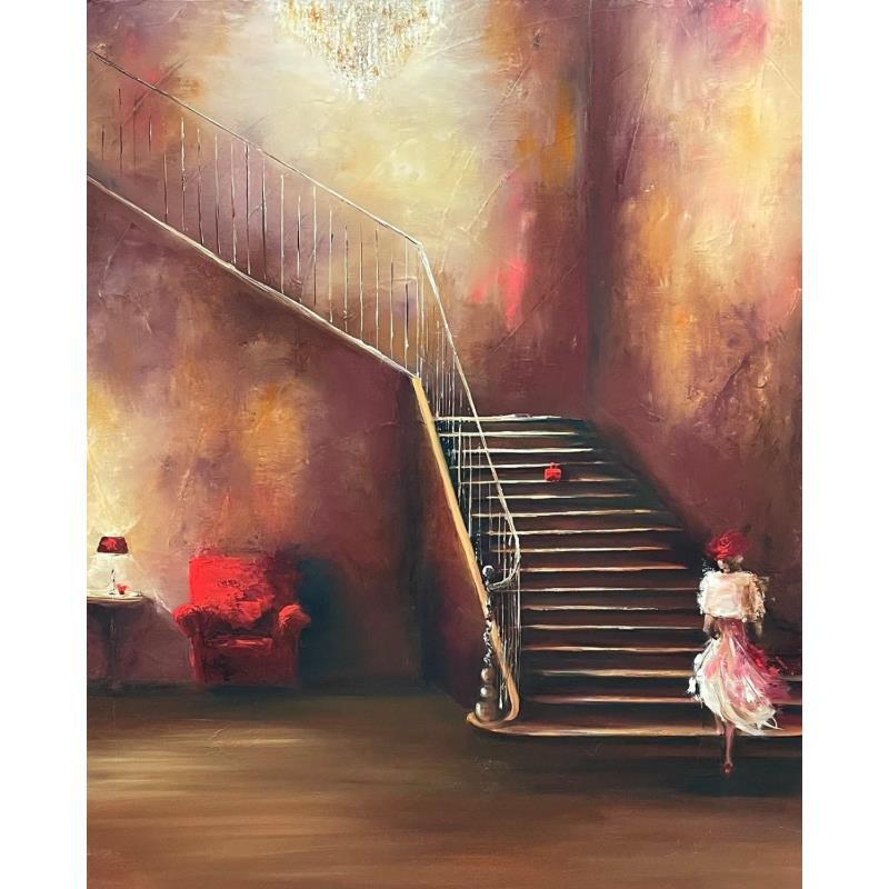 Painting La quête by Vinnie | Painting Figurative Oil Life style