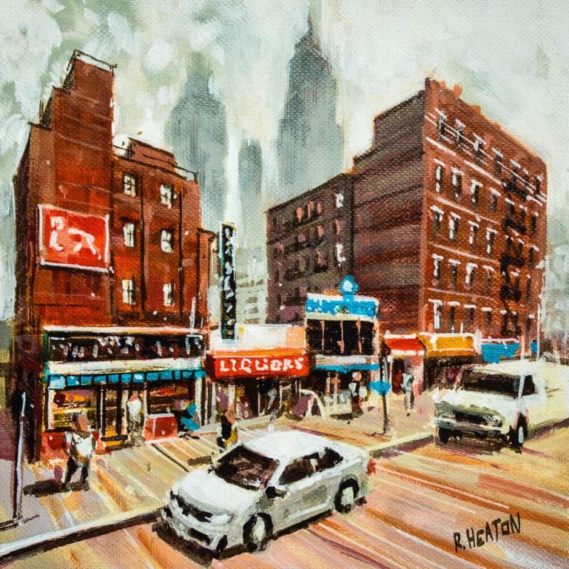 Painting City shops by Heaton Rudyard | Painting Figurative Urban Oil Acrylic