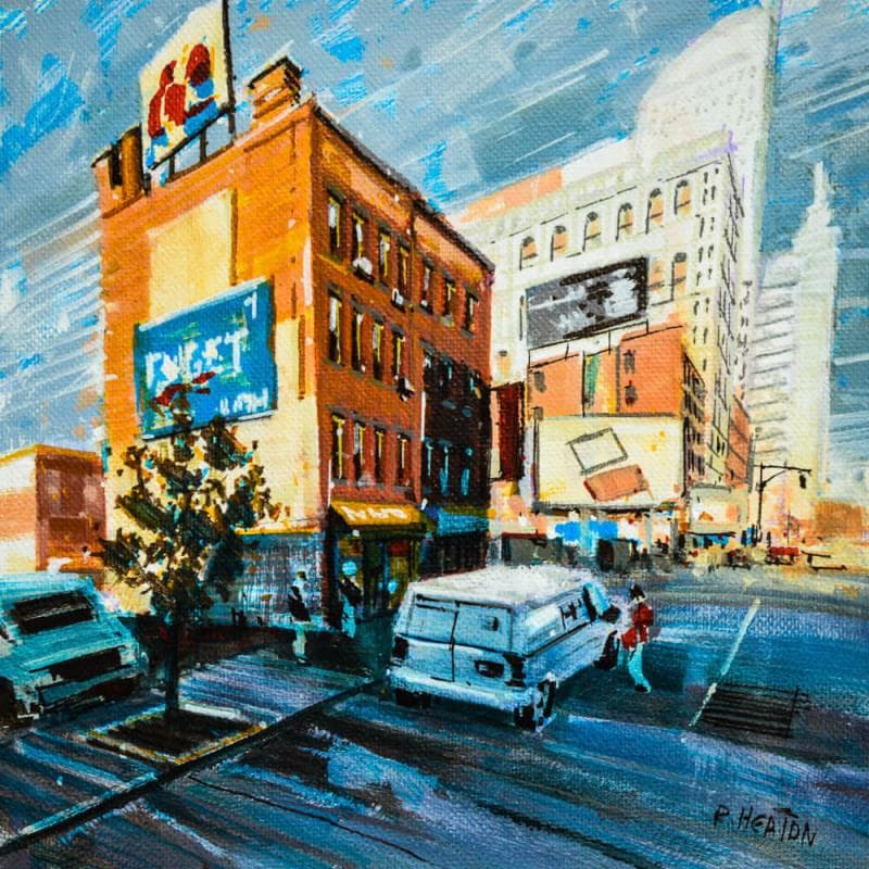 Gemälde New York street von Heaton Rudyard | Gemälde Figurativ Urban Öl Acryl