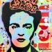 Painting FRIDA KAHLO by Euger Philippe | Painting Pop-art Pop icons Graffiti Cardboard Acrylic Gluing
