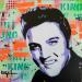 Gemälde KING ELVIS von Euger Philippe | Gemälde Pop-Art Pop-Ikonen Graffiti Acryl Collage
