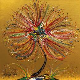 Painting Les reflets d'or nature by Fonteyne David | Painting Figurative Acrylic Landscapes