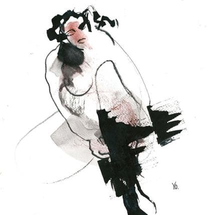 Painting Les chaussettes noires by YO | Painting Figurative Nude