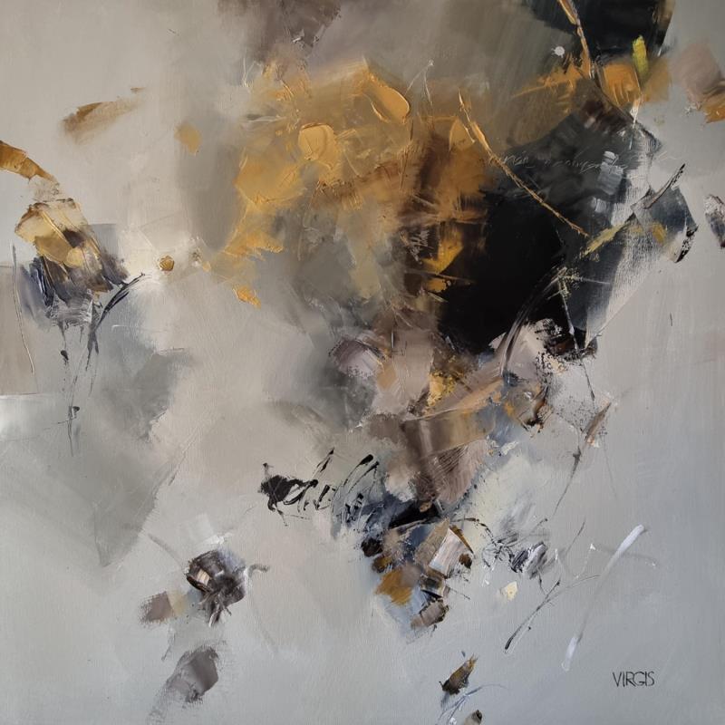 Painting With a little help of gold by Virgis | Painting Abstract Minimalist Oil