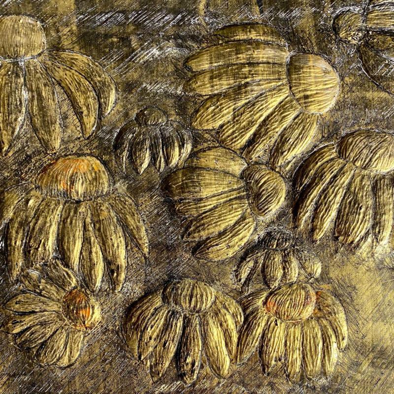 Peinture Helenium par Caviale Marie | Tableau Abstrait Matiérisme Minimaliste