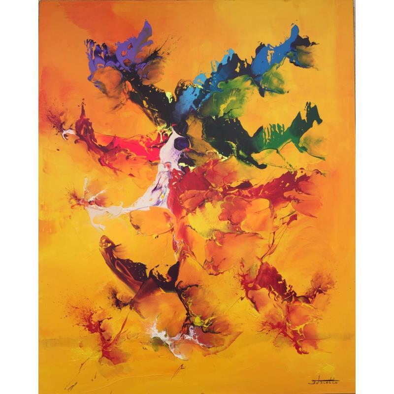 Peinture Composition orange par Zdzieblo Thierry | Tableau Abstrait Acrylique minimaliste