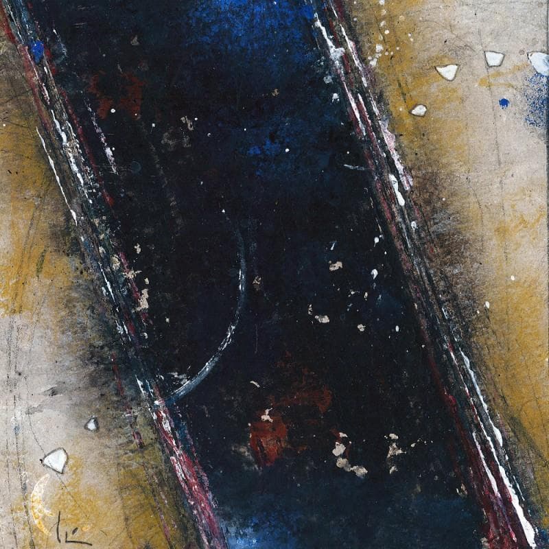 Painting Franja negra by Jiménez Conesa Francisco | Painting Abstract Minimalist Acrylic