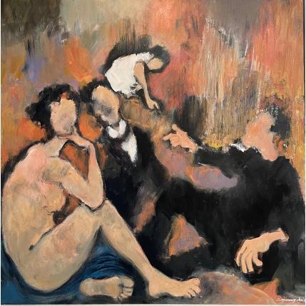 Peinture Le déjeuner sur l'herbe  par Signamarcheix Bernard | Tableau Figuratif Acrylique, carton, Encre scènes de vie