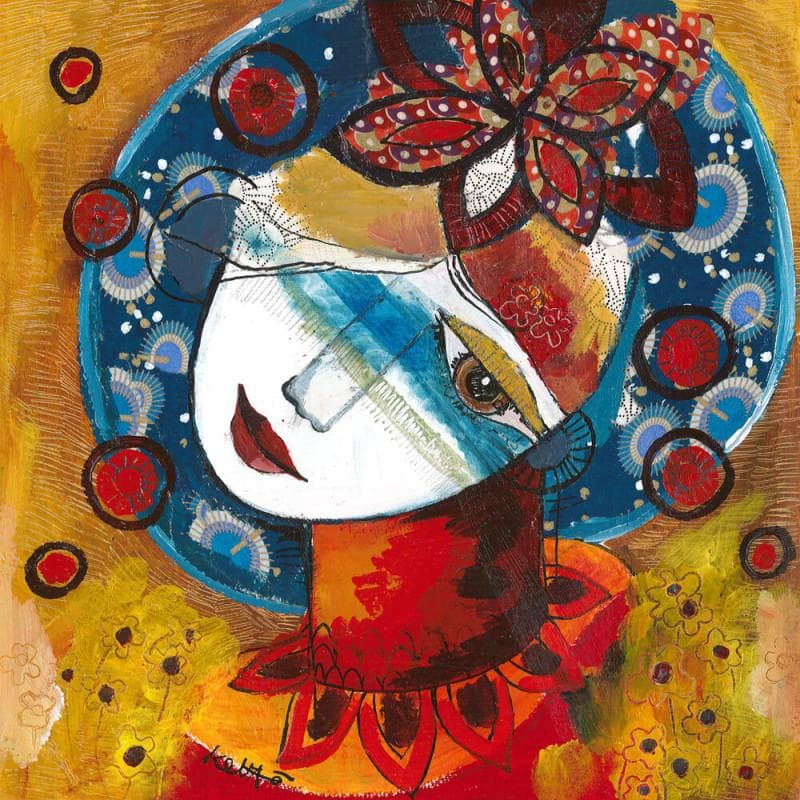 Painting Balade surprise by Ketfa Laure | Painting Raw art Portrait Acrylic