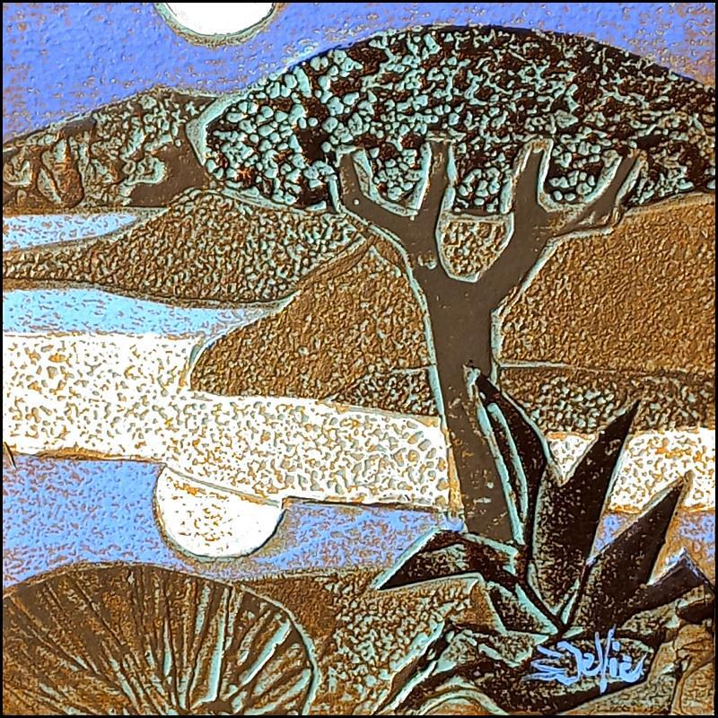 Painting  803. RIVAGE Bronze et mauve by Devie Bernard  | Painting Figurative Subject matter Landscapes Cardboard Acrylic