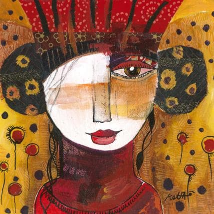 Painting Le soleil de la musique by Ketfa Laure | Painting Raw art Acrylic Portrait