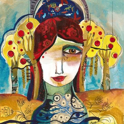 Painting Le fil des arbres by Ketfa Laure | Painting Raw art Acrylic Portrait