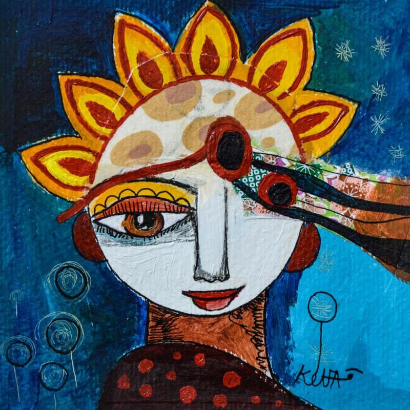 Peinture Des perles de nacres par Ketfa Laure | Tableau Art Singulier Portraits Acrylique